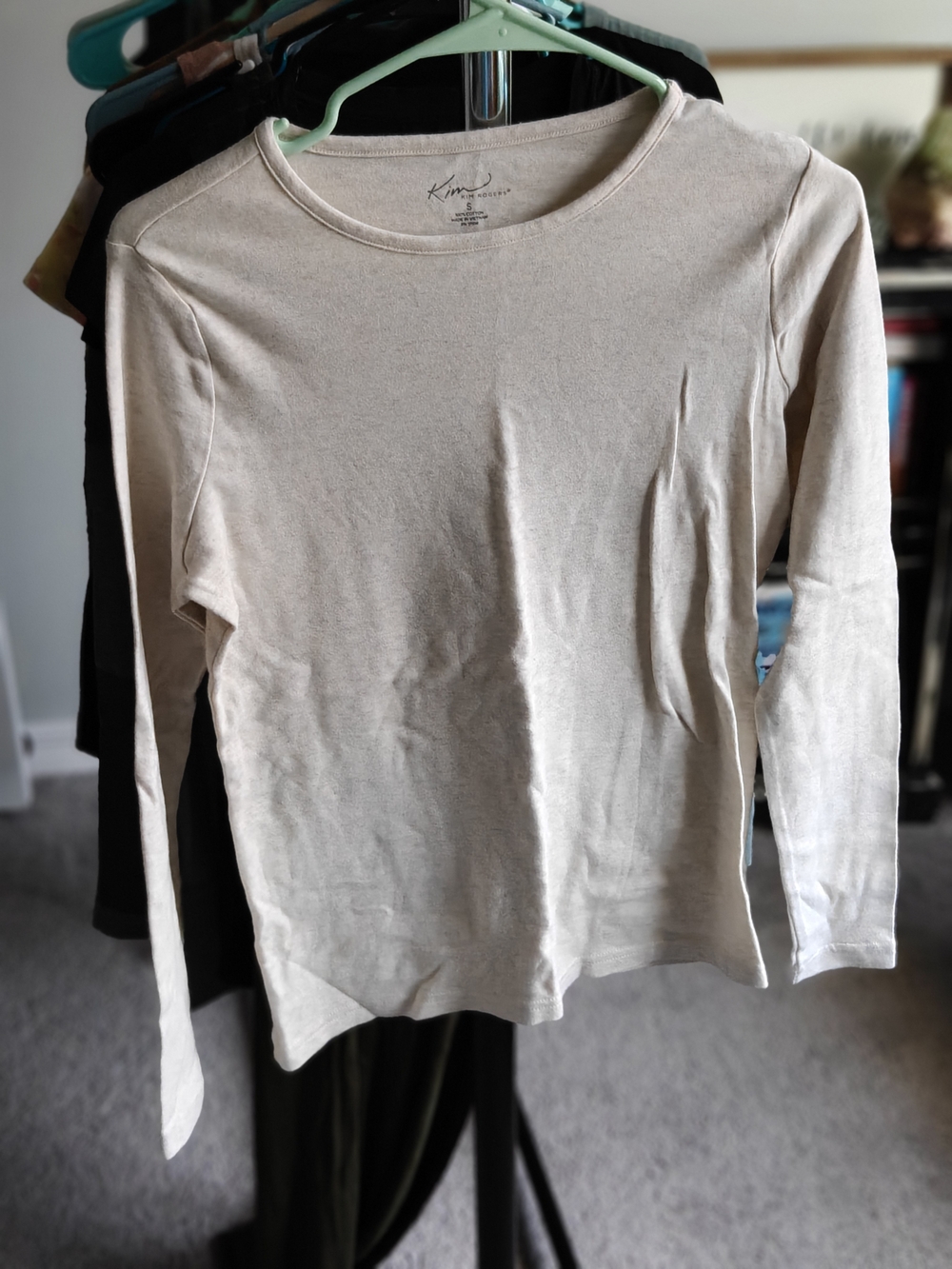 Kim Rogers Cream Crewneck Long Sleeve Tee